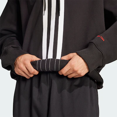 (W) adidas Originals x KORN FW24 Hoodie Logo Garis Hitam JG1337 Details for (W) adidas Originals x KORN FW24 Hoodie Logo Garis Hitam JG1337