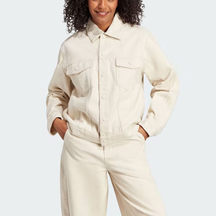 Lookbook (W) adidas Originals x Ksenia Schnaider Jaket Beige Lengan Panjang Square Neck IJ6624