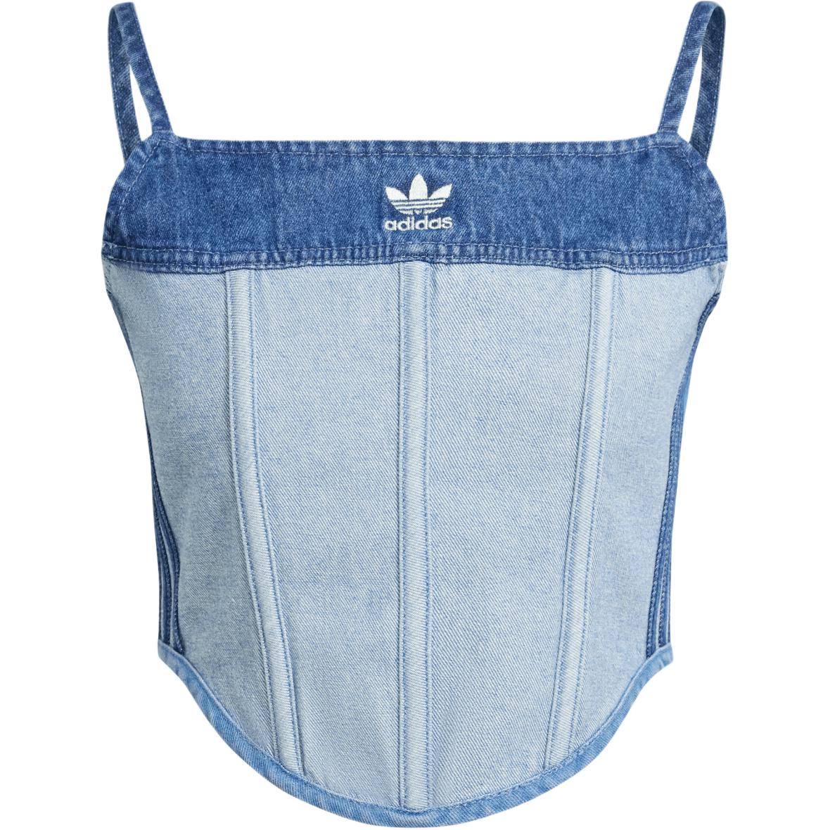 (Women) adidas Originals x Ksenia Schnaider Light Blue Logo Fashion Tank Top. IW5671