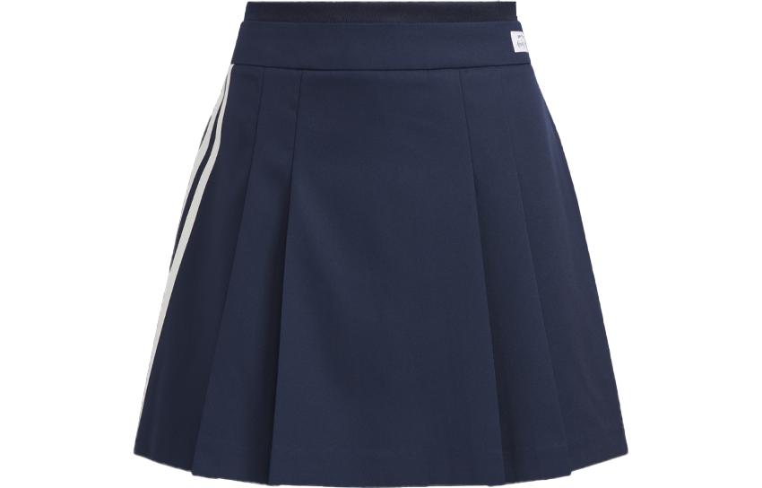 (Women) adidas Originals x Notitle Navy Blue  Pleated Stripe Slim Fit Skirt. IN1051