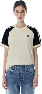 (Women) adidas Originals x Rich SS23 Colorblock Logo Print White Raglan Tee. IN5251 Details for (Women) adidas Originals x Rich SS23 Colorblock Logo Print White Raglan Tee. IN5251