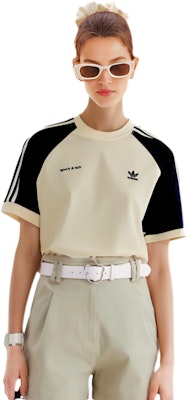 (Women) adidas Originals x Rich SS23 Colorblock Logo Print White Raglan Tee. IN5251 Sizing (Women) adidas Originals x Rich SS23 Colorblock Logo Print White Raglan Tee. IN5251
