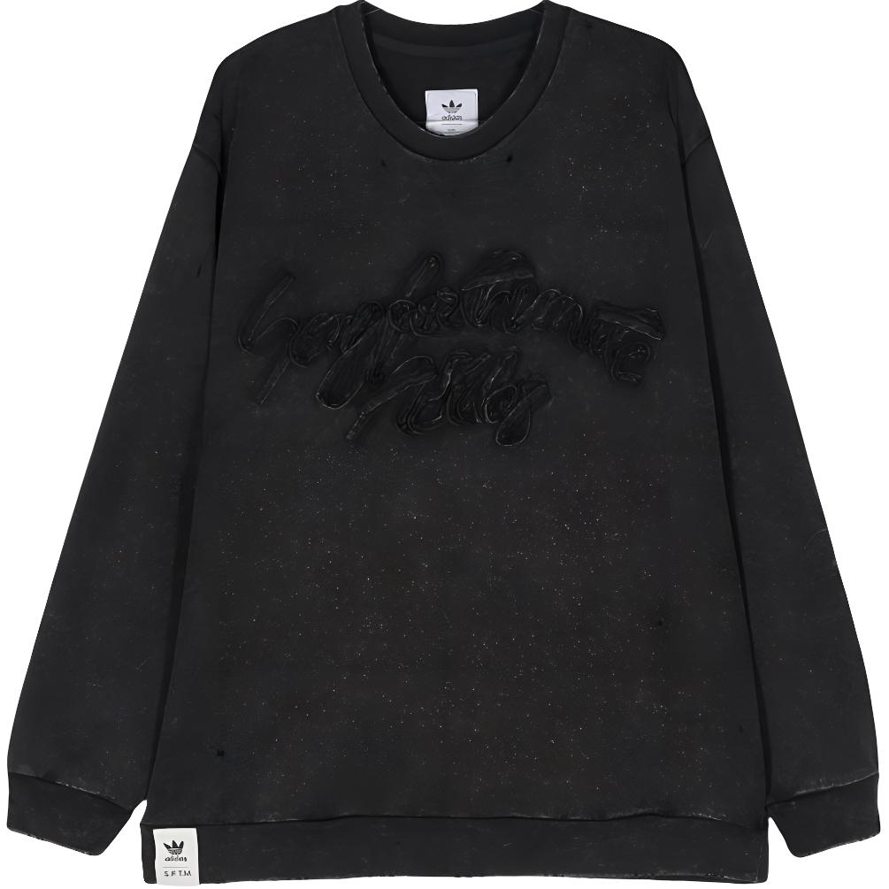 (Women) adidas Originals Song for the Mute FW24  Black Trefoil Logo Knit Sweatshirt JN5641