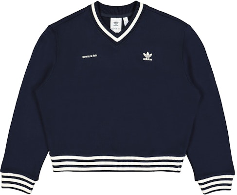 (W) adidas Originals x Sporty & Rich SS23 黑色V領Logo針織毛衣 IN5246 Buy (W) adidas Originals x Sporty & Rich SS23 黑色V領Logo針織毛衣 IN5246