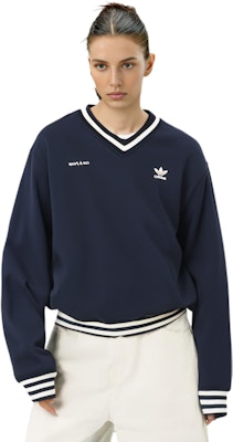 (W) adidas Originals x Sporty & Rich SS23 黑色V領Logo針織毛衣 IN5246 Purchase (W) adidas Originals x Sporty & Rich SS23 黑色V領Logo針織毛衣 IN5246