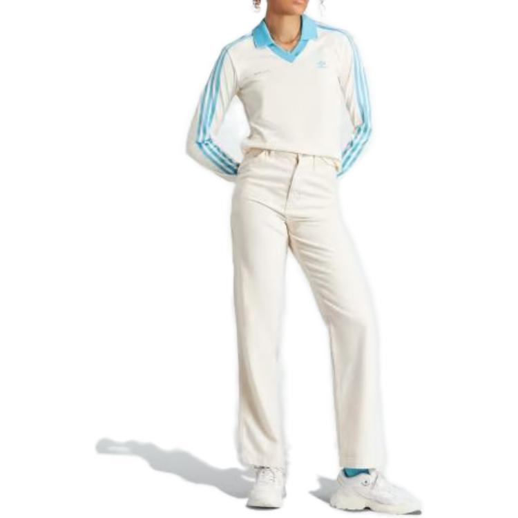 Shop (W) adidas Originals x Sporty & Rich SS23 Retro Logo Baju Lengan Panjang Putih (Wanita). IN5249