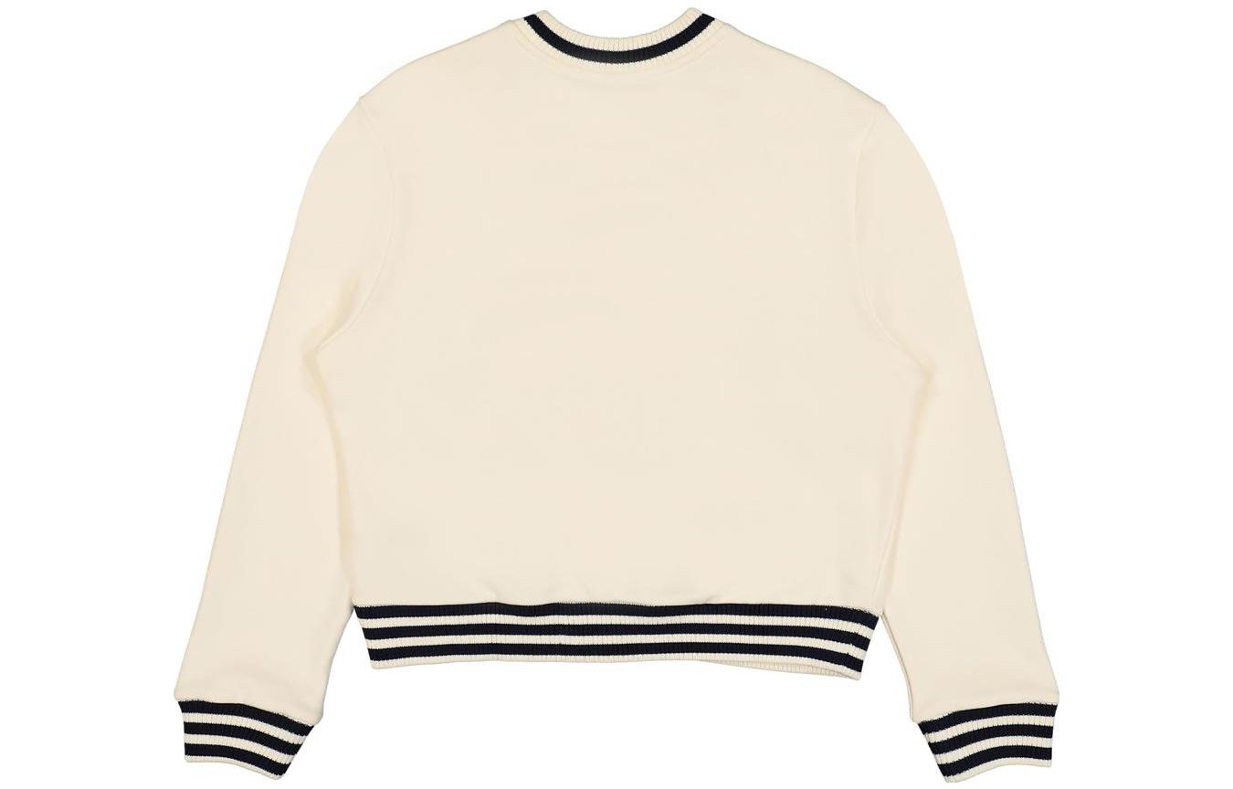 Lookbook (W) Suéter de punto con logo a rayas adidas x Sporty & Rich SS23 Blanco Mujer. IN5247