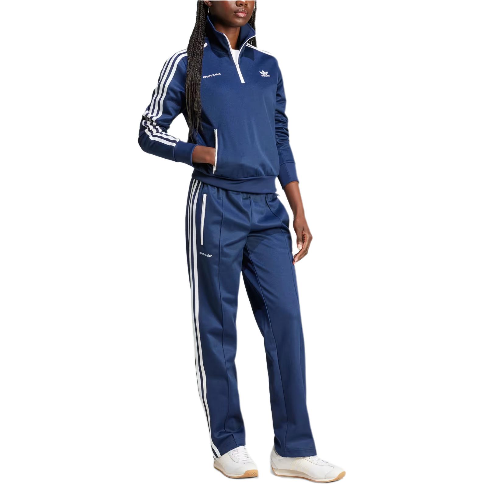 Purchase (W) adidas Originals x Sporty & Rich SS24 藍色條紋標誌運動外套。 JD3770