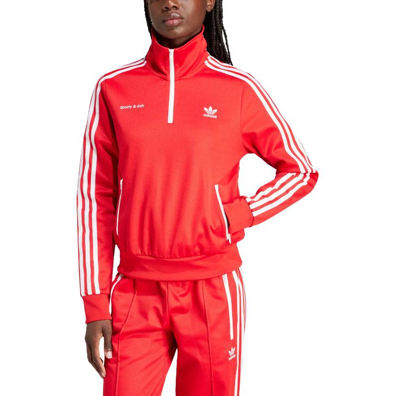 (Women) adidas Originals Sporty & Rich SS24 Retro Logo Striped Track Jacket Red JD3766 圖 4