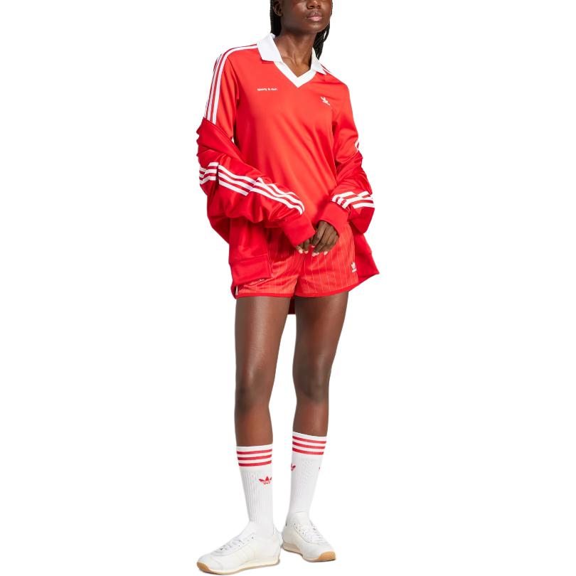 Lookbook (W) adidas Originals x Sporty & Rich SS24 紅色條紋長袖上衣 女款 JI9277