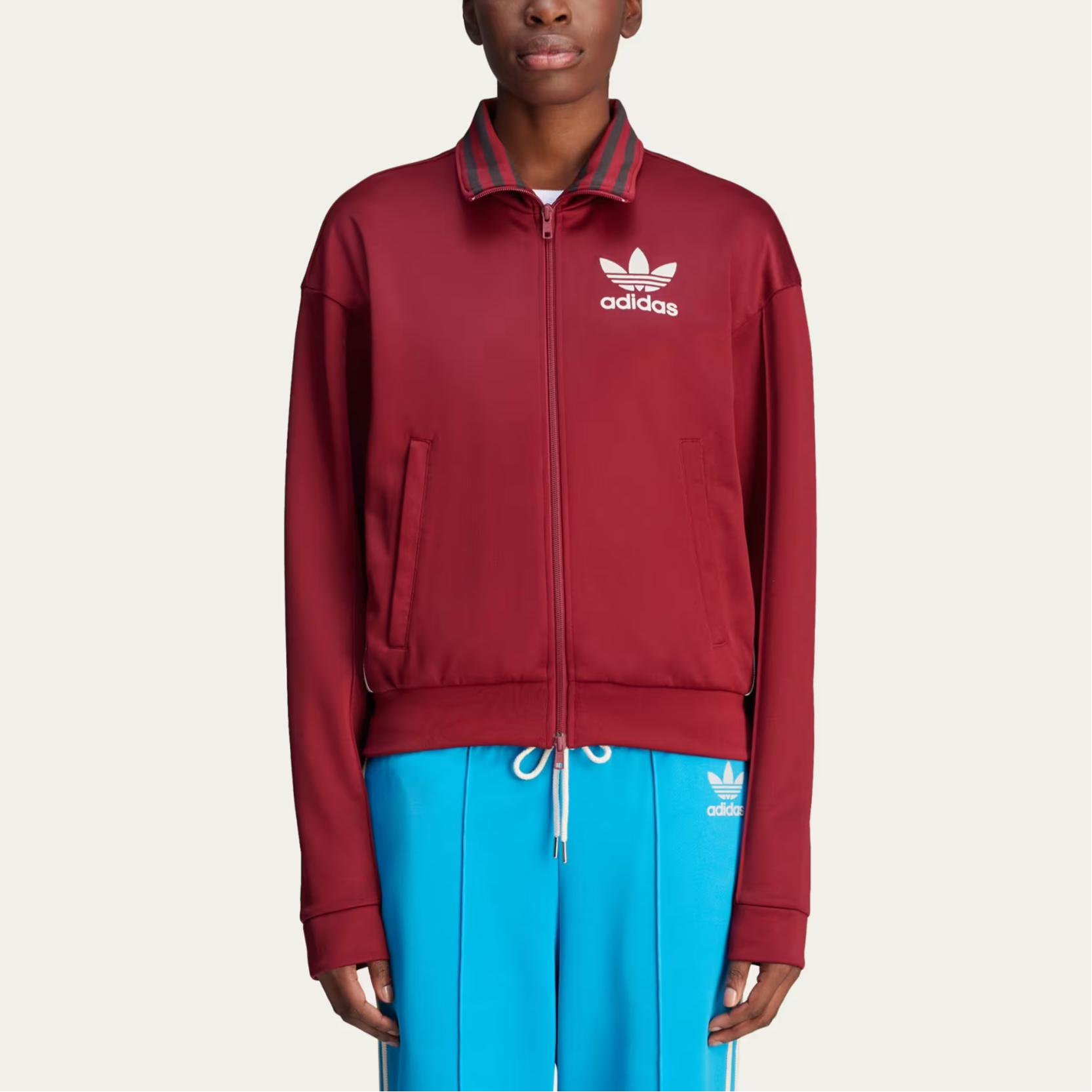 Shop (W) Chaqueta Retro adidas Originals x Wales Bonner Burdeos Track Top FW24. JJ2933