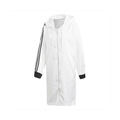 (Women) adidas Originals Zip Hoodie Long Windbreaker Jacket - White DU7255
