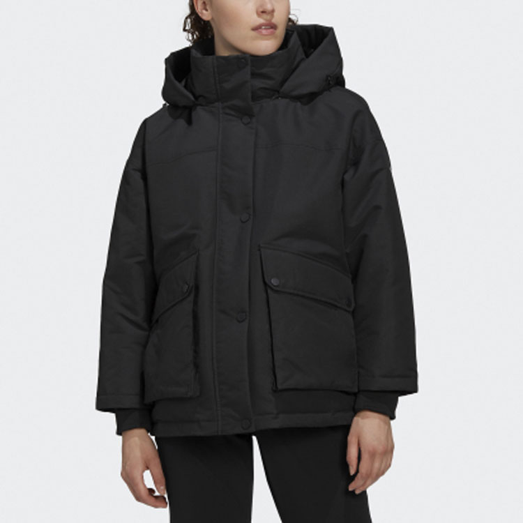 (Women) adidas Outdoor Insulated Hooded Down Jacket - Black GE9990 圖 4