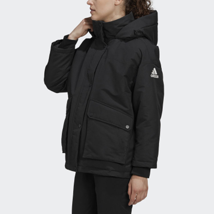 (Women) adidas Outdoor Insulated Hooded Down Jacket - Black GE9990 圖 5