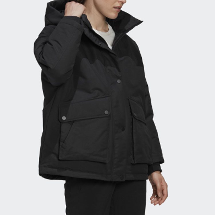 (Women) adidas Outdoor Insulated Hooded Down Jacket - Black GE9990 圖 6