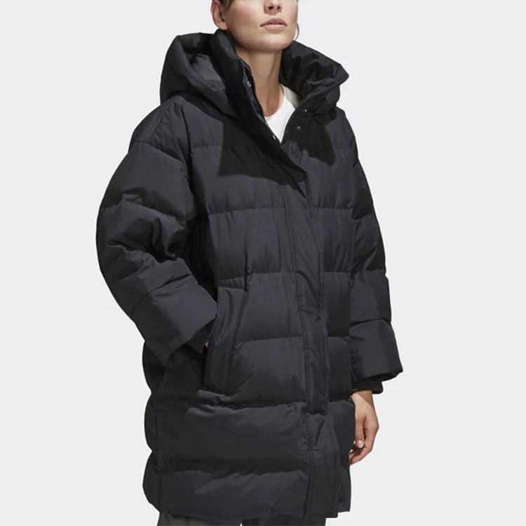 (Women) adidas Oversized Down Winter Hoodie Jacket Black GE9986 圖 4