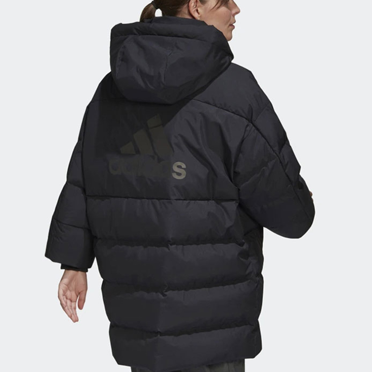 (Women) adidas Oversized Down Winter Hoodie Jacket Black GE9986 圖 5