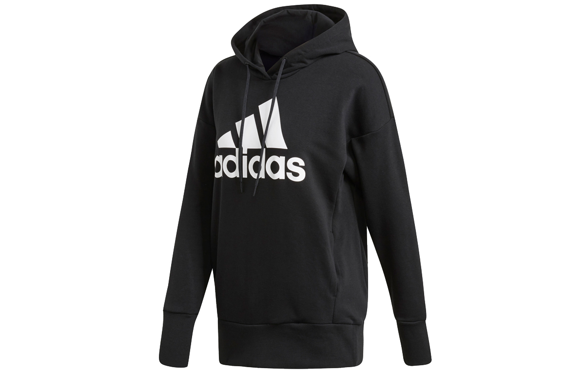 (Women) adidas Oversized Vintage Logo Hoodie - Black FM1044