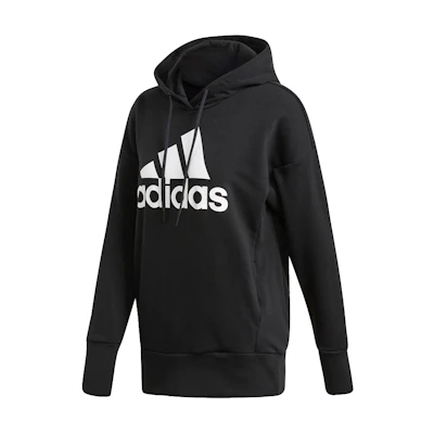 (Women) adidas Oversized Vintage Logo Hoodie - Black FM1044
