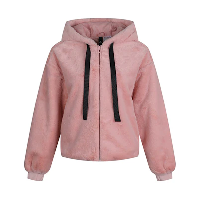 (Women) adidas Pink Fleece Hooded Windproof Jacket GM1469