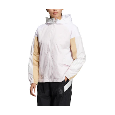 (Women) adidas Pink Hooded Jacket with Logo Graphic Print HM5277
