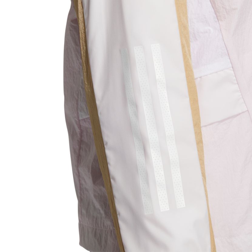 Details for (W) 阿迪达斯粉色连帽外套带标志图案印花 HM5277