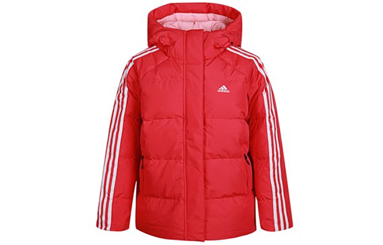 Order (W) アディダス ピンクパフダウンジャケット 冬用フード付き 防風 GF0003