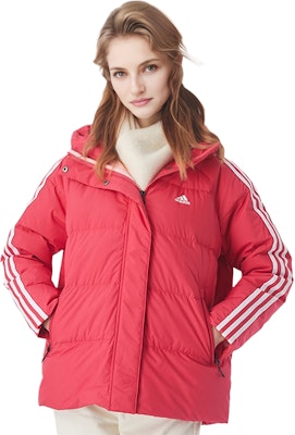 (W) アディダス ピンクパフダウンジャケット 冬用フード付き 防風 GF0003 Purchase (W) アディダス ピンクパフダウンジャケット 冬用フード付き 防風 GF0003