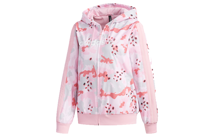 (Women) adidas Pink Windbreaker Jacket with Hood DZ7610