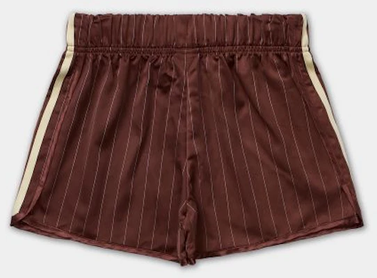 (Women) adidas Pinstripe Satin Short Pants - Brown KC4236 Order (Women) adidas Pinstripe Satin Short Pants - Brown KC4236