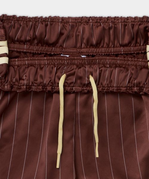Lookbook (Women) adidas Pinstripe Satin Short Pants - Brown KC4236
