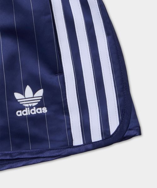 Shop (Women) adidas Pinstripe Satin Short Pants - Dark Blue KC4235