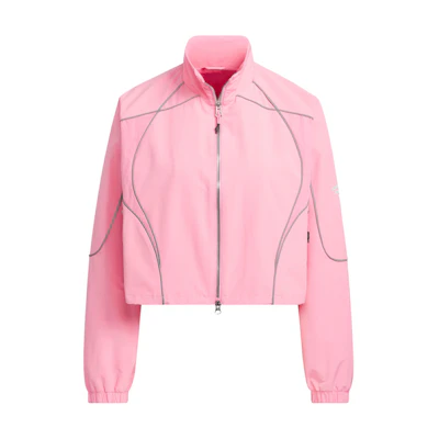 (Women) adidas Piping Jacket Casual Zip-Up Long Sleeve Simple Pink Coat JJ3780