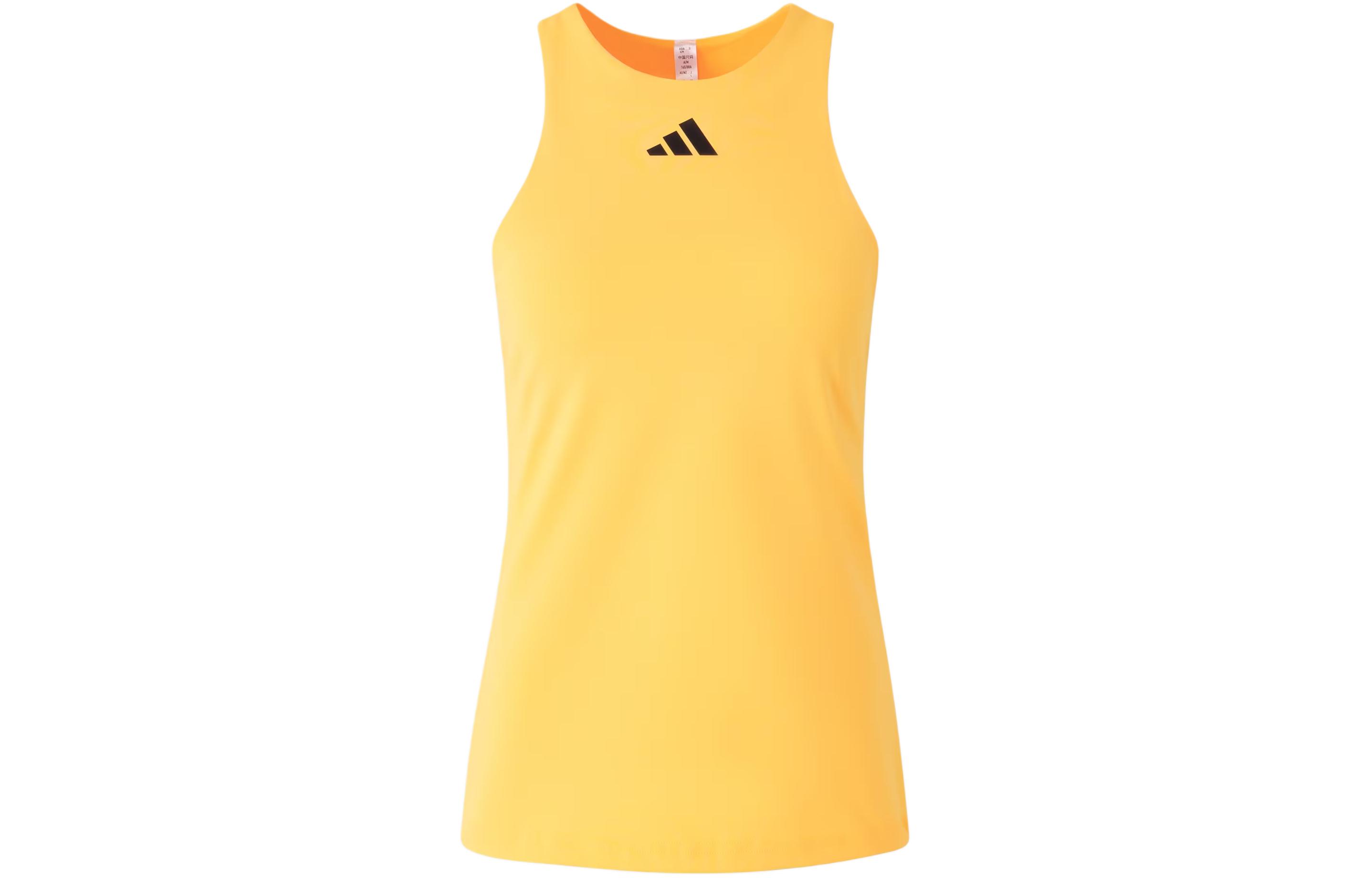 (Women) adidas Plain Logo Casual Tank Top Light Yellow. IW3944