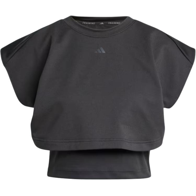 (Women) adidas Power Boxy French Terry 3-Stripes Sleeveless Black Top IW1496