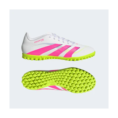 (W) Adidas Predator Club TF Soccer Shoes Cloud White/Lucid Pink/Lucid Lemon