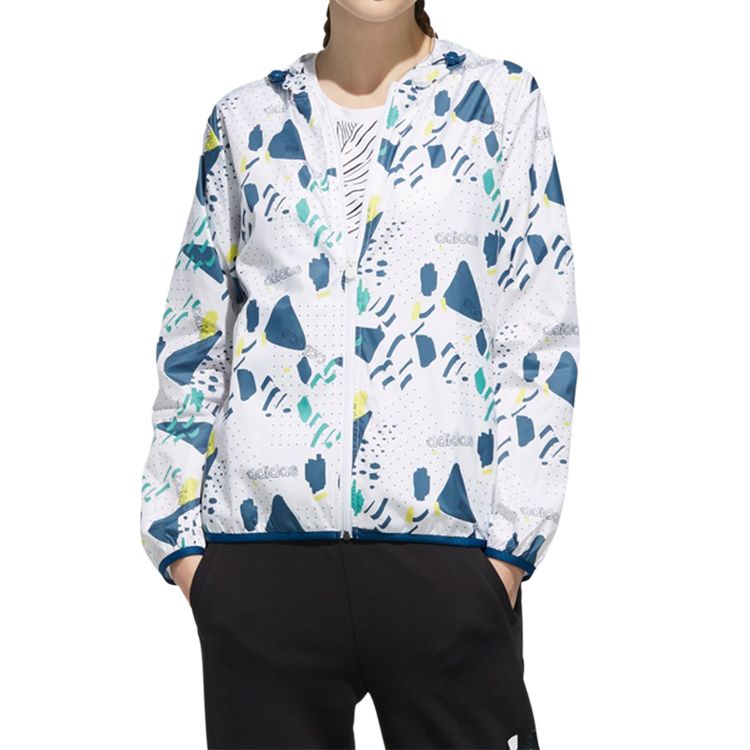 (Women) adidas Printed Pattern Hoodie Jacket White DW7778