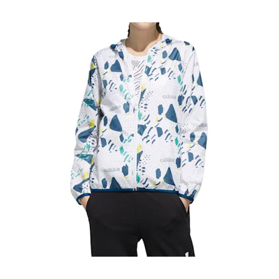 (Women) adidas Printed Pattern Hoodie Jacket White DW7778