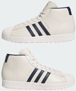 (W) Zapatillas de Golf Adidas Pro Model Mid-Cut Sin Tacos Blanco Tiza/Azul/Metálico Oro JQ7722 Sizing (W) Zapatillas de Golf Adidas Pro Model Mid-Cut Sin Tacos Blanco Tiza/Azul/Metálico Oro JQ7722