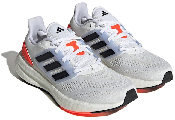 (Women) adidas PureBoost 22 'Crystal White Orange' HQ8582 Lookbook (Women) adidas PureBoost 22 'Crystal White Orange' HQ8582
