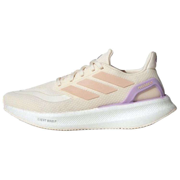 (Women) adidas PUREBOOST 5 Running Shoes Beige Purple - Durable & Lightweight. JR3000
