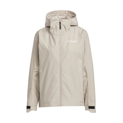 (Women) adidas RAINRDY Beige Waterproof Windproof Outdoor Hooded Jacket IL8906