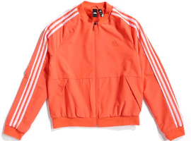 (Women) adidas Red Bomber Jacket with Sporty Striped Design EI8964 (Women) adidas Red Bomber Jacket with Sporty Striped Design EI8964