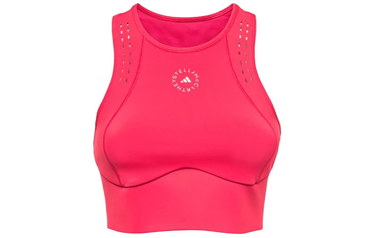 (Women) adidas Red Solid Color Sleeveless Casual Sports Tank Top GU9482