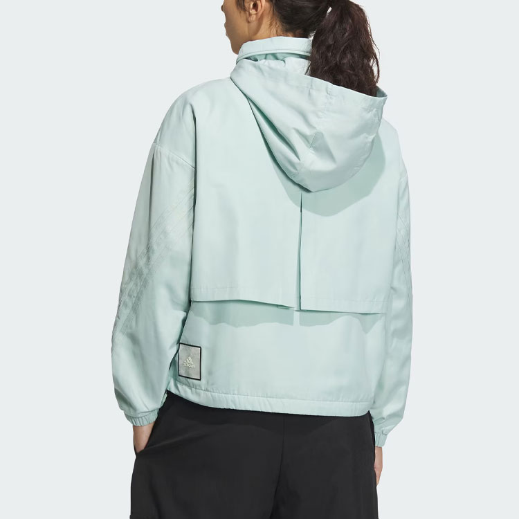 (Women) adidas Reflective Striped Hooded Jacket - Light Green Casual Sportswear IM8973 圖 4