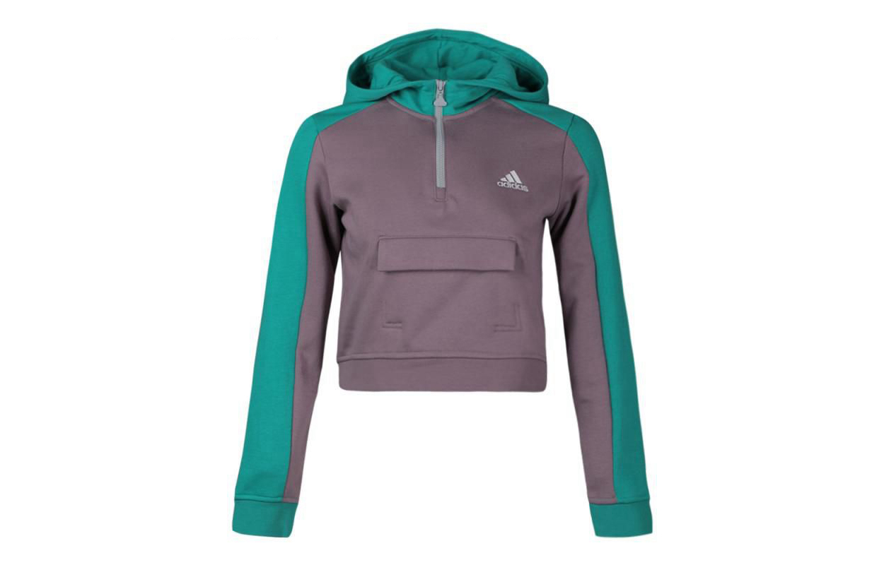 (Women) adidas Retro Colorblock Cropped Sweatshirt - Relic Purple GG6845