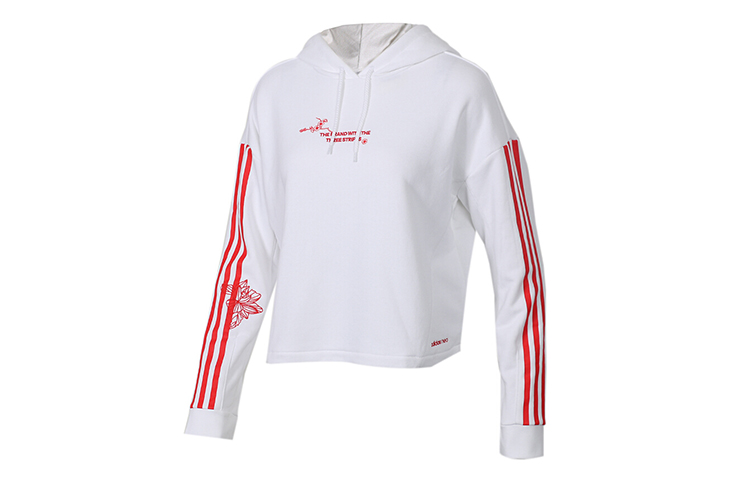 (Women) adidas Retro Colorblock Pullover Hoodie White DZ7600