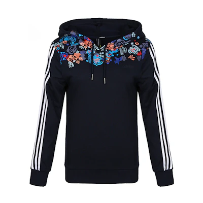 (Women) adidas Retro Colorblock Striped Pullover Sweatshirt Navy Blue DW7762