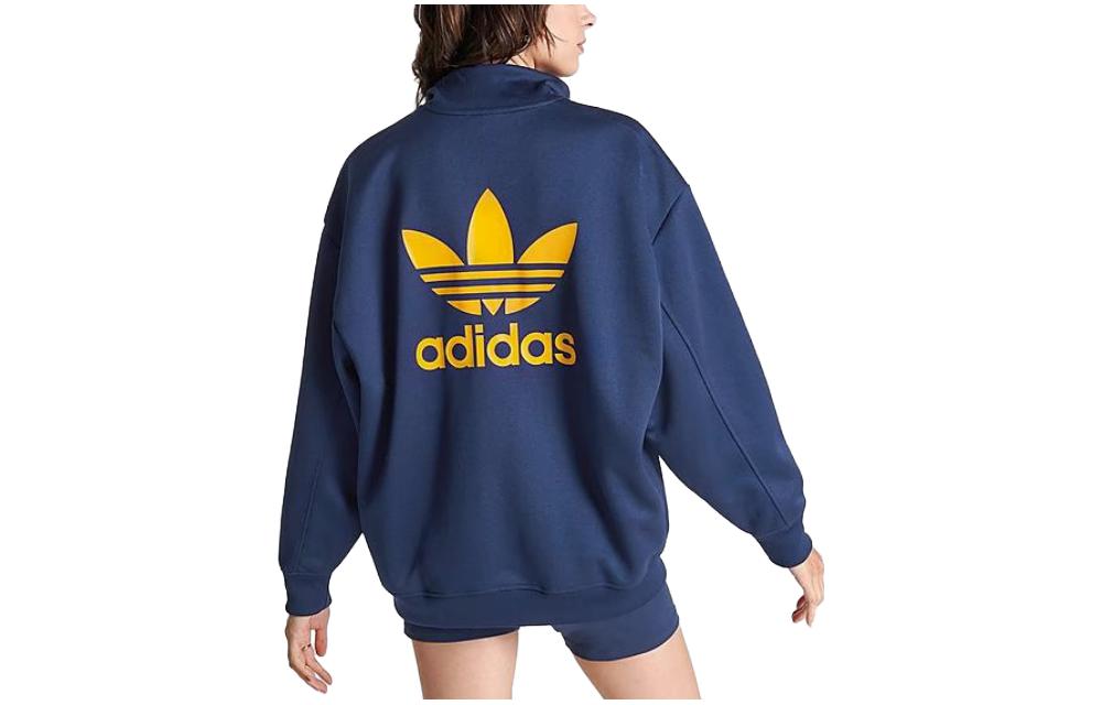 Order (W) adidas 復古標誌半拉鍊海軍藍運動衫 II0747