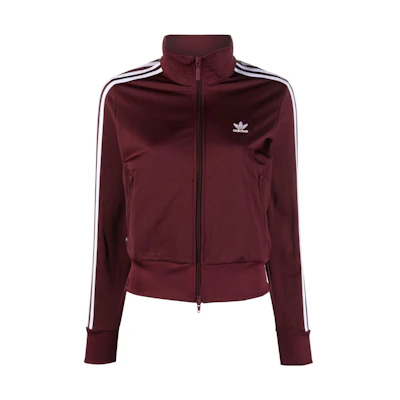 (Women) adidas Retro Logo Track Jacket Maroon With High Neck Zip IB7406
